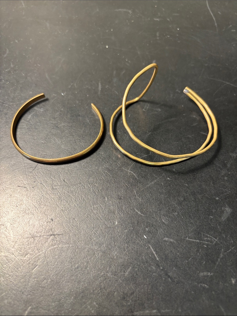 Brass bracelets - set of two